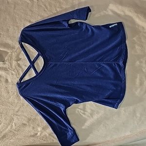 Women's M Reebok blue cross back athletic top